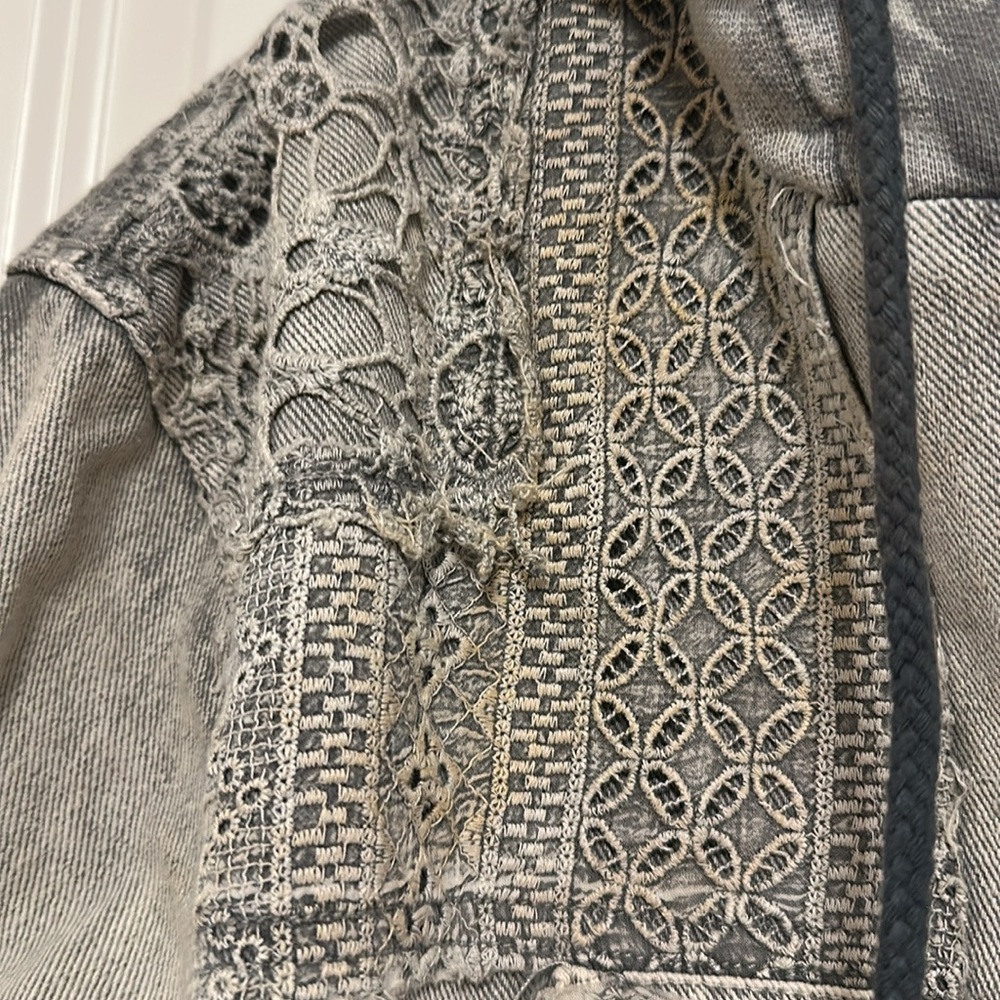 Free People Mazzie Denim Bomber Jacket NEW - Picture 5 of 9